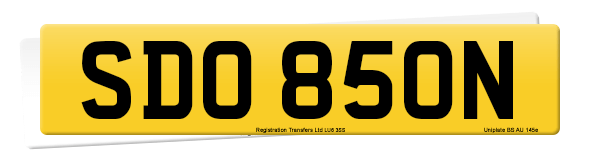 Registration number SDO 850N